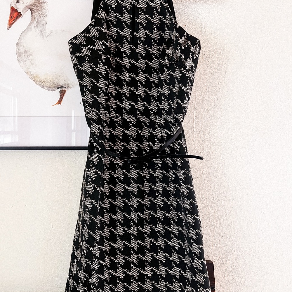 Trina Turk Black and White Houndstooth Dress